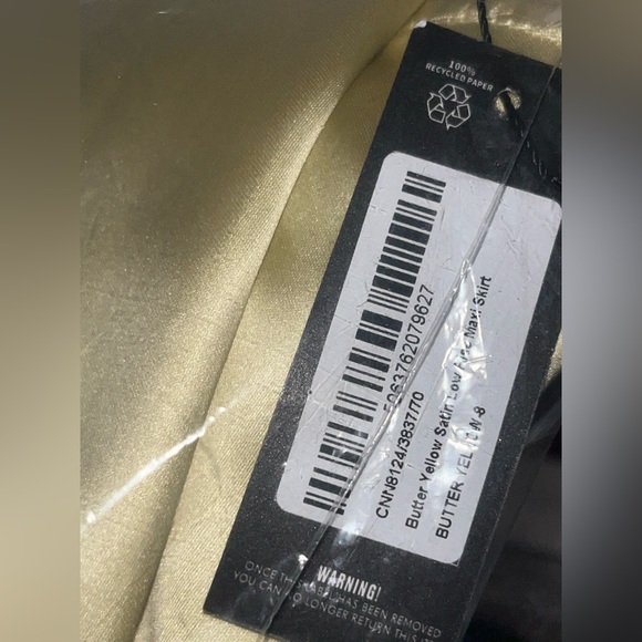 BUTTER YELLOW SATIN LOW RISE MAXI SKIRT - Picture 5 of 5